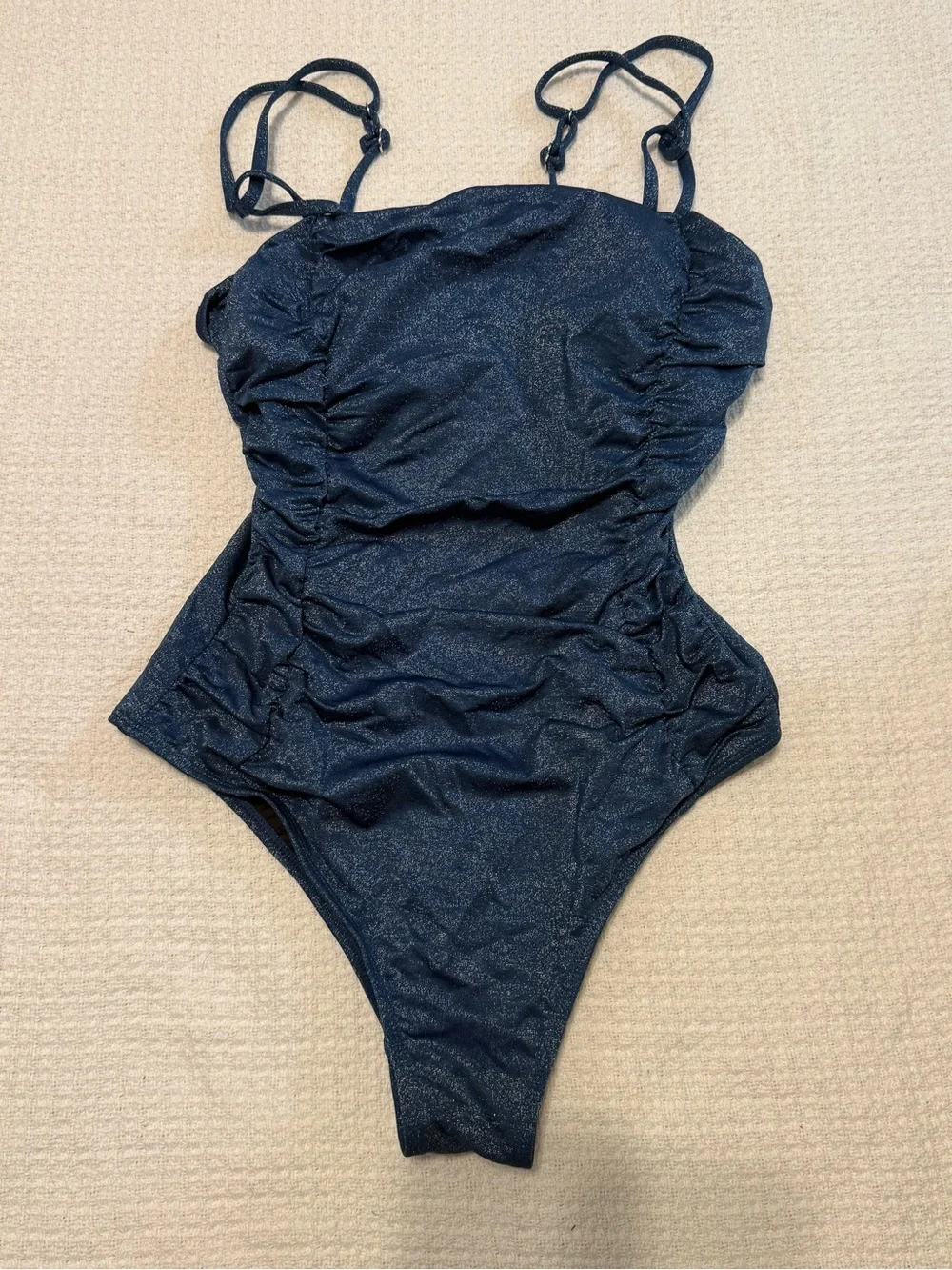 Cupshe Sparkle Navy Blue One-Piece Swimsuit